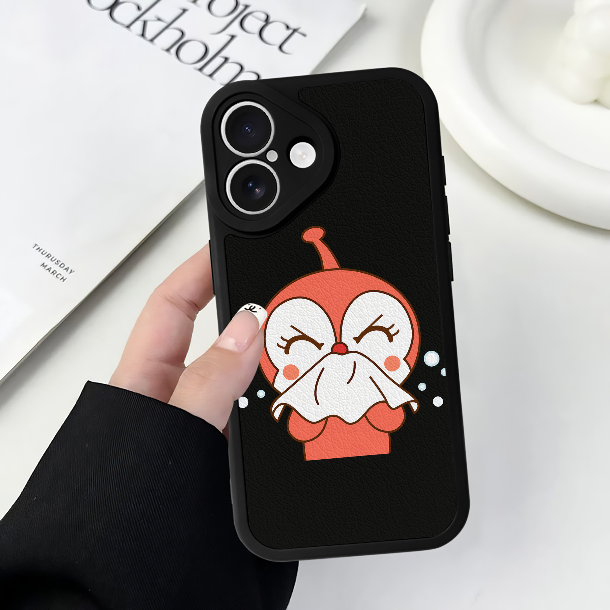 （画像用） アンパンマン Anpanman 【iPhone 16シリーズ対応】シリコンスマホケース（レザー調） 材質：シリコン